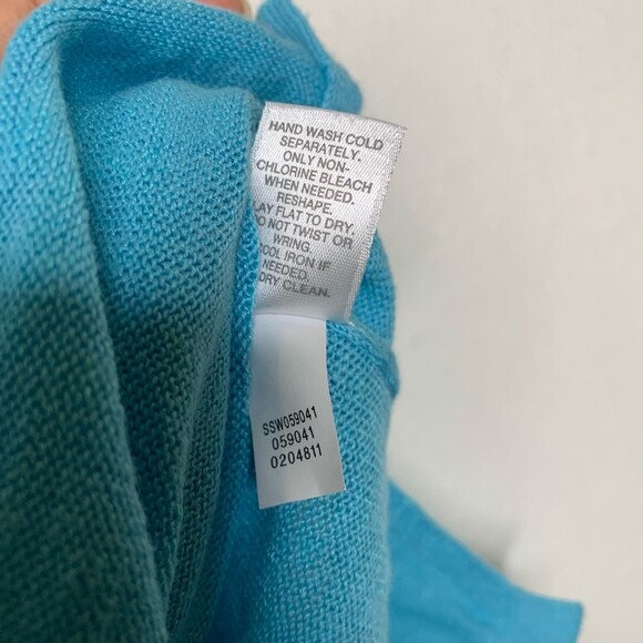 J. Jill Womens Linen Blend Cardigan Sweater Blue 3/4 Sleeve V Neck Tight Knit XS - Picture 9 of 11